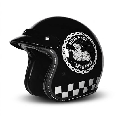 Vintage Open Face Motorcycle Helmet – All-Season Comfort & Protection