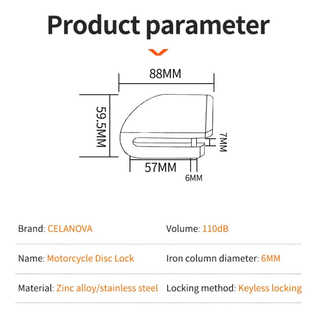 Motorcycle Alarm Disc Brake Lock