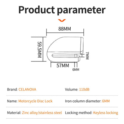 Motorcycle Alarm Disc Brake Lock
