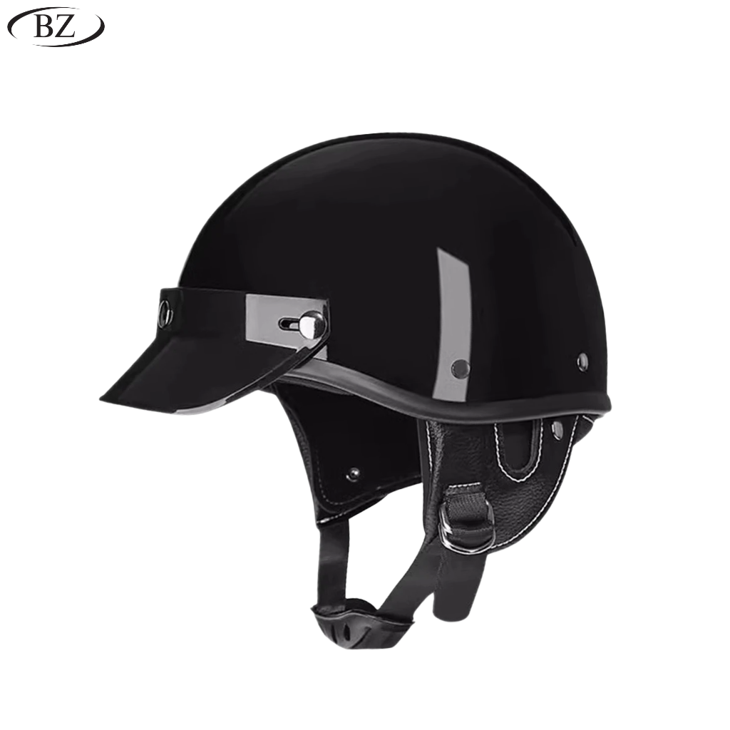 Premium Vintage Half Helmet – DOT & ECE Approved Motorcycle Helmet with Visor