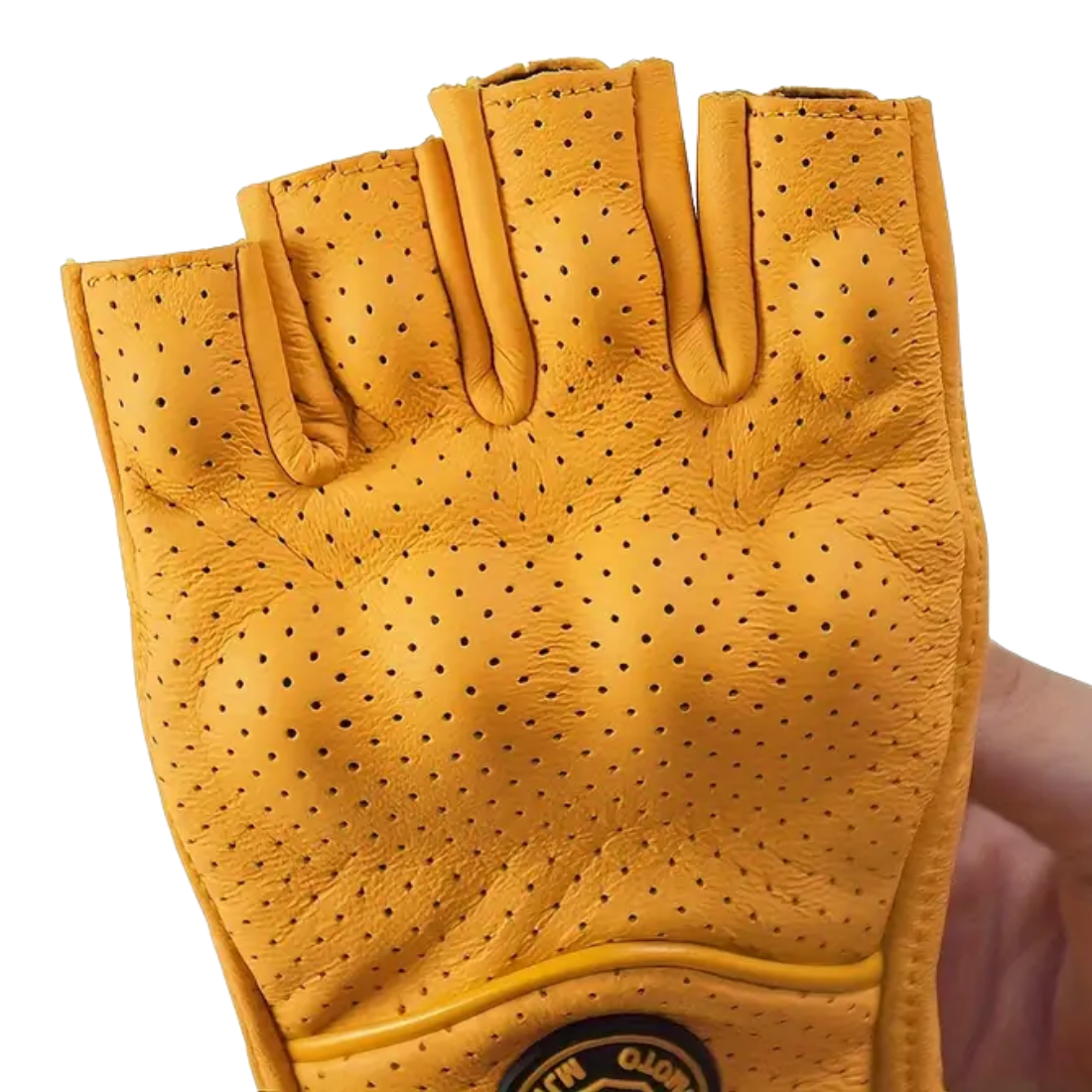 Motorcycle Half Finger Leather Gloves