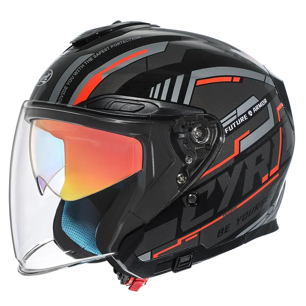 IronRide Open Face Dual Visor Helmet –  DOT Certified