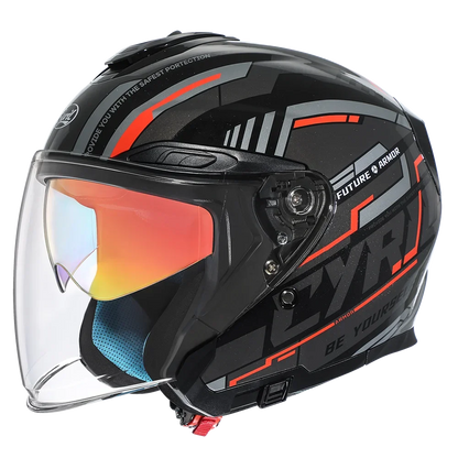 IronRide Open Face Dual Visor Helmet –  DOT Certified