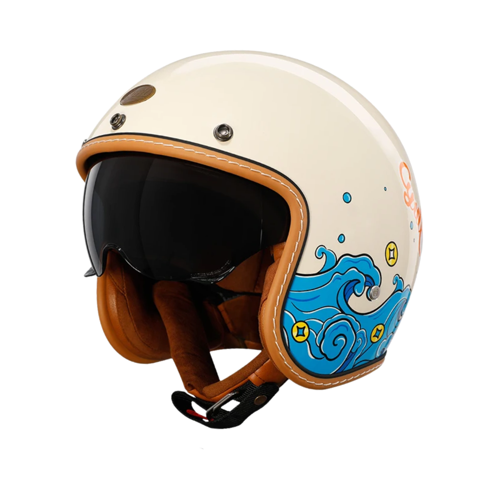 CYRIL B206 Retro Open Face Helmet – DOT & ECE Approved