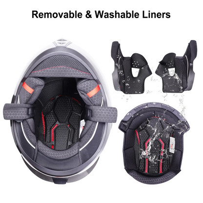 BikerZoneZ SafeRide Pro Full Face Helmet - DOT & ECE Approved