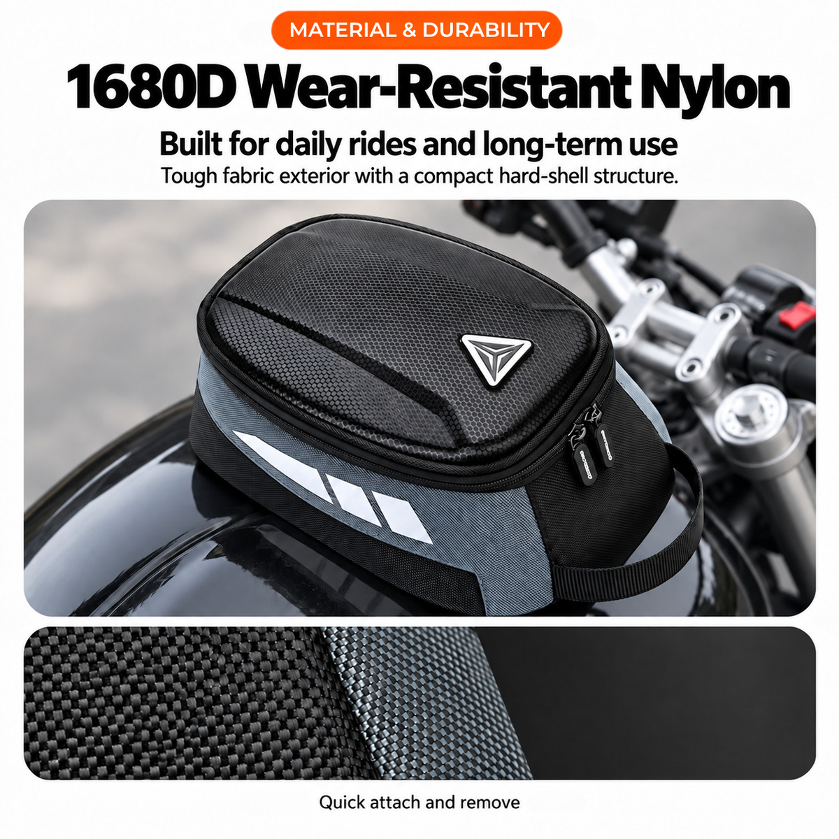 BikerZoneZ Magnetic Hard Shell Tank Bag