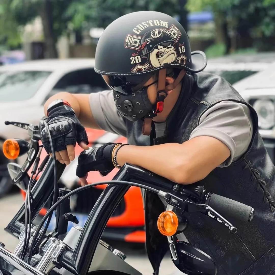 Retro Cocked Tail Half Helmet – Vintage Cruiser Edition