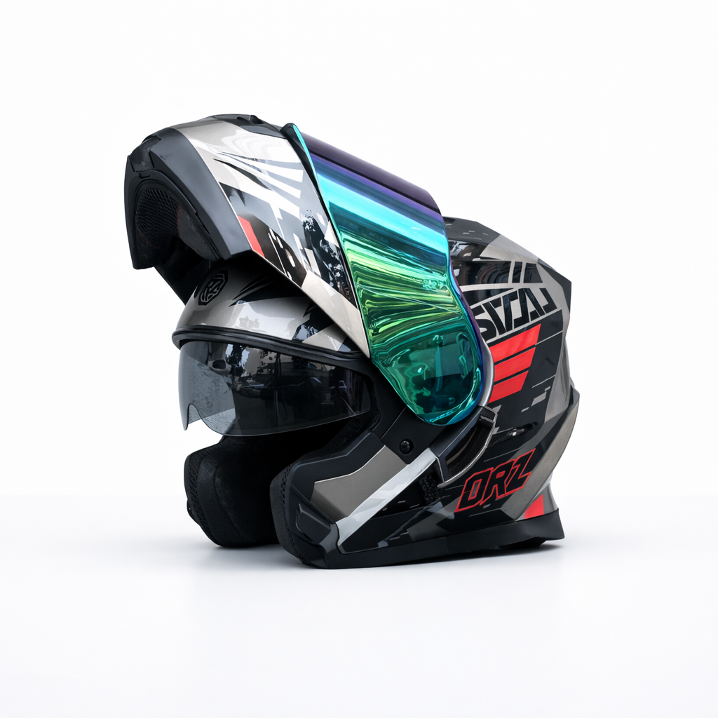 ORZ-162 Full Face Flip-Up Helmet – DOT & ECE Certified