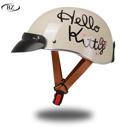 Cute Retro Half Helmet  – DOT&ECE Certificate Approved