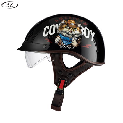 Old School Rider Half-Face Helmet - DOT Approved