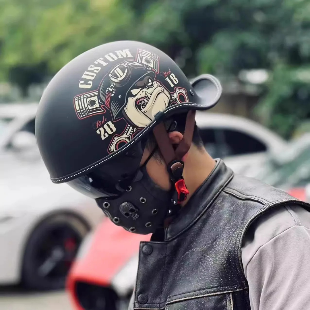 Retro Cocked Tail Half Helmet – Vintage Cruiser Edition