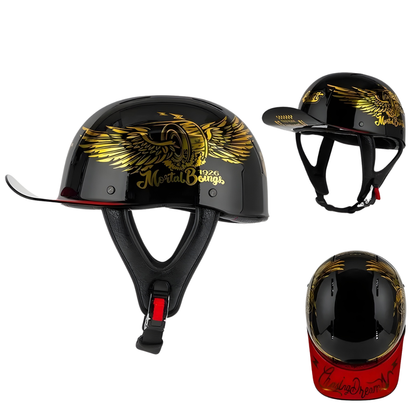 Retro Biker Half Helmet – Lightweight Skull Cap for Cruiser Riders