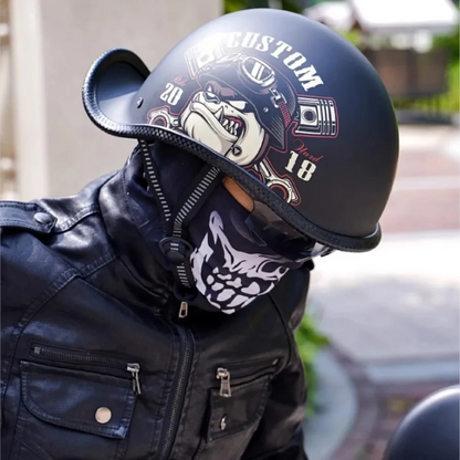 Minimalist Retro Shell-Shaped Half-Face Helmet