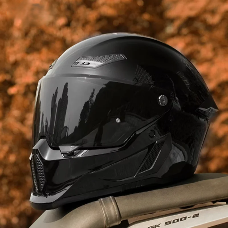 BikerZoneZ Shadow Rider Full Face Helmet – DOT & ECE Approved