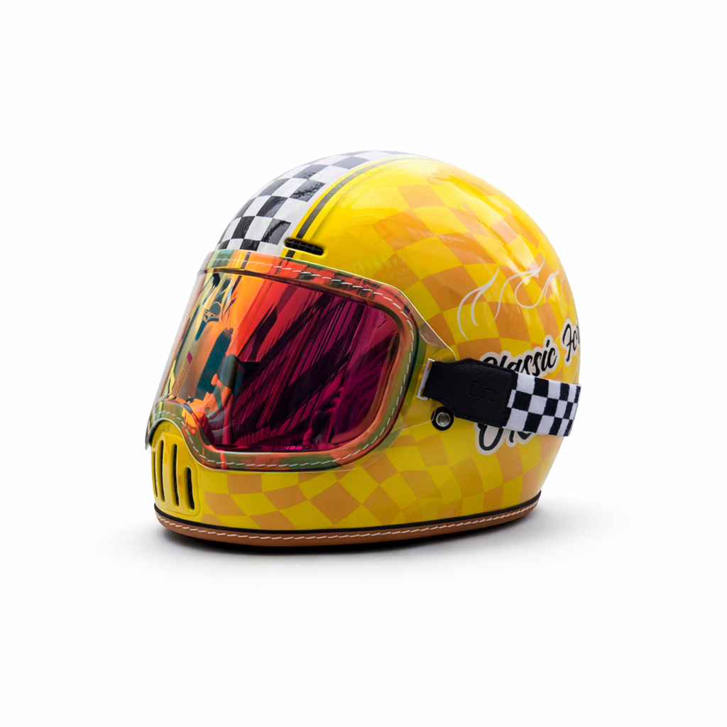 ORZ-729 Retro Full-Face Helmet - DOT & ECE Approved