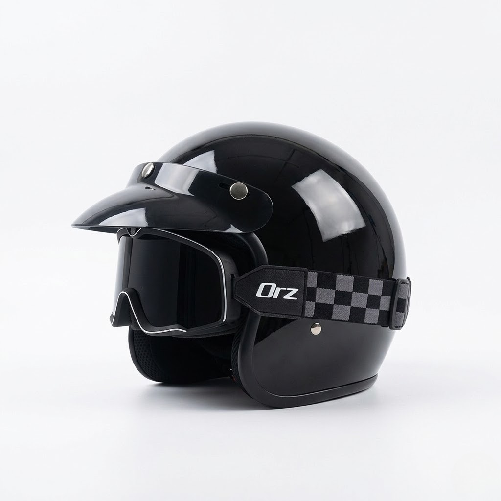 Urban Retro Open-Face Helmet – DOT & ECE Approved Protection