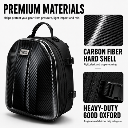 BikerZonez Carbon Fiber 3-in-1 Motorcycle Tail Bag