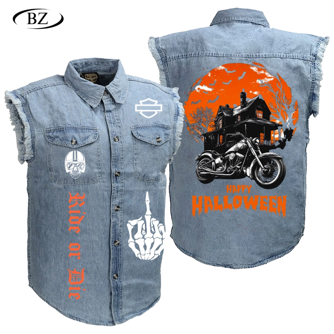 BikerZoneZ Sleeveless Denim Jacket