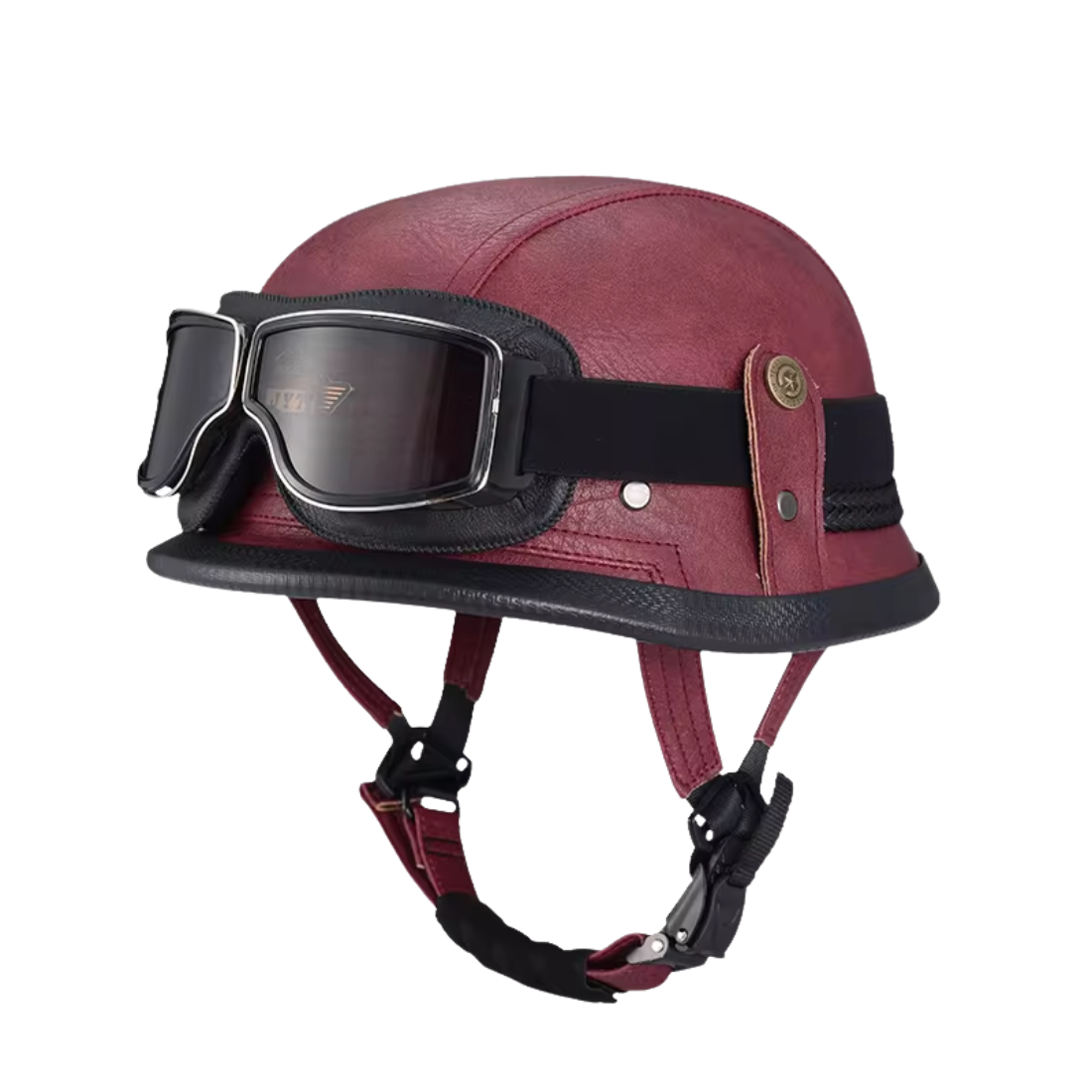 german motorcycle helmet with goggles Yesmotor Half Shell Ride with the perfect balance of classic outlaw style and modern safety in the Daytona German Helmet Retro German Motorcycle Half Helmet