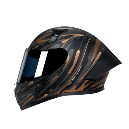 BikerZoneZ Standard Full Face Helmet - DOT & ECE Approved