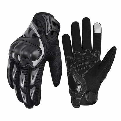 BikerZoneZ™ Summer Breathable Touch Screen Motorcycle Gloves - Hard-Shell Protection