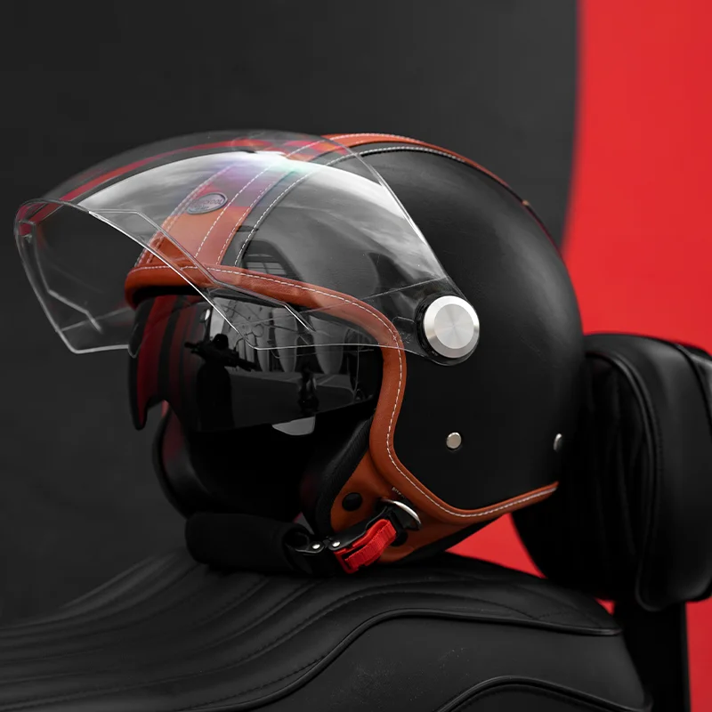 Retro Jet 3/4 Helmet – Open Face Dual Visor DOT/ECE Approved