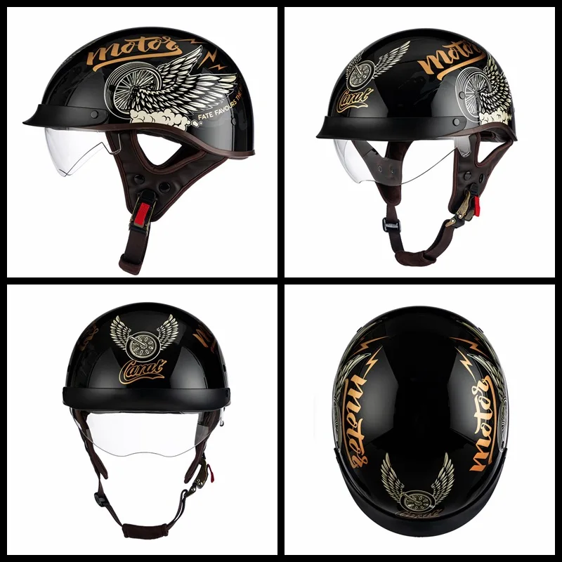 Old School Rider Half-Face Helmet - DOT Approved