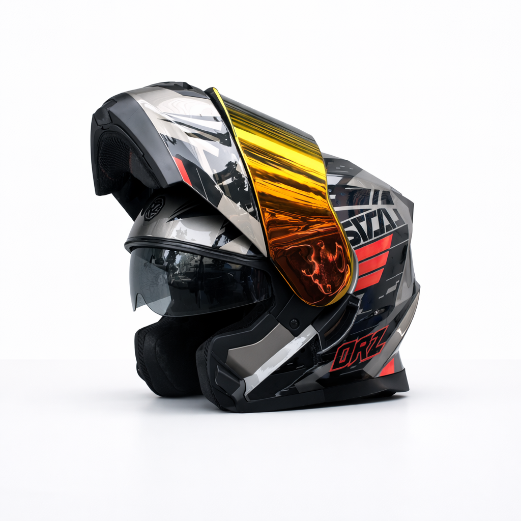 ORZ-162 Full Face Flip-Up Helmet – DOT & ECE Certified