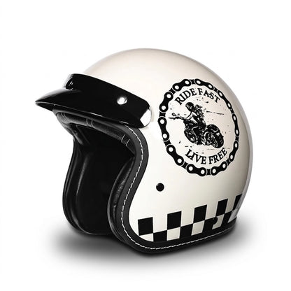 Vintage Open Face Motorcycle Helmet – All-Season Comfort & Protection