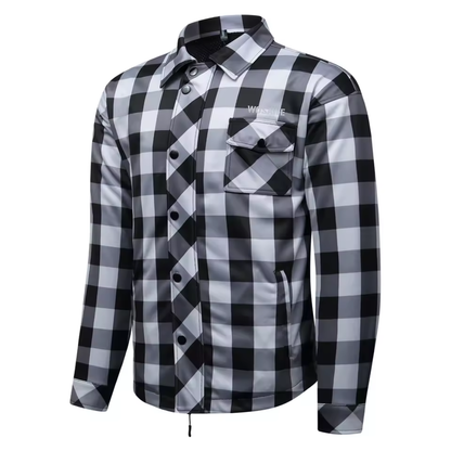 Vintage Armored Flannel Motorcycle Jacket - CE Certified Armor