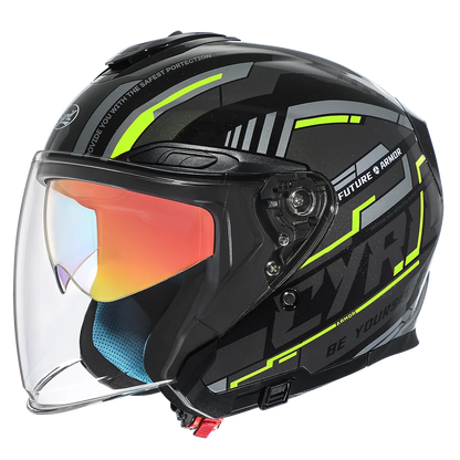 IronRide Open Face Dual Visor Helmet –  DOT Certified