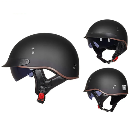 Old School Open Face Biker Helmet – DOT Certified