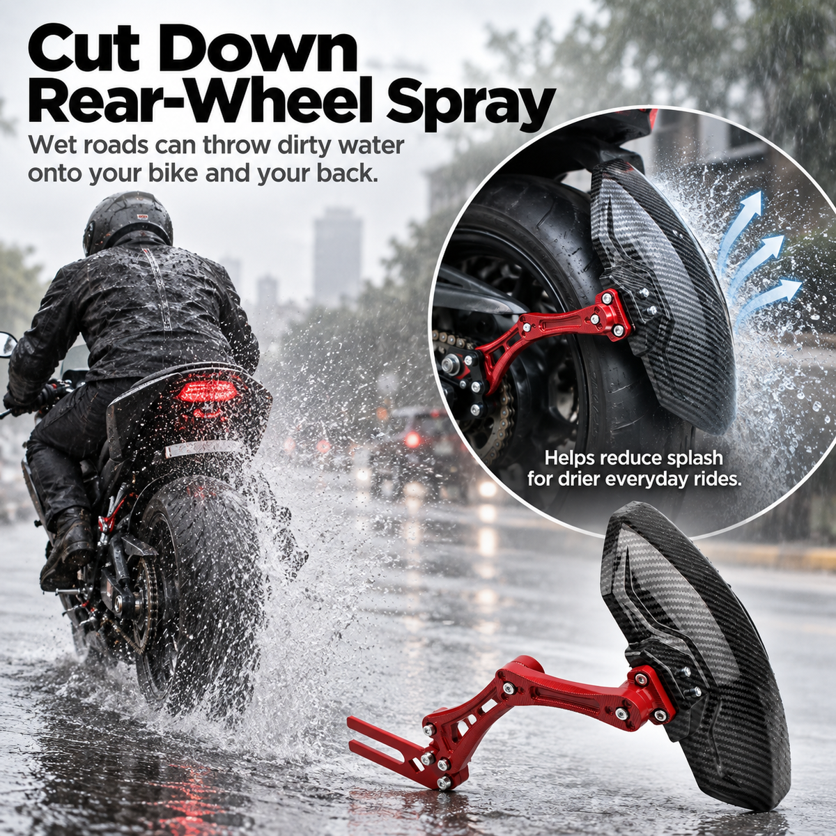 BikerZoneZ Motorcycle Rear Fender