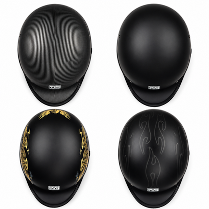 BikerZoneZ™ Street Half Helmet - DOT Approved