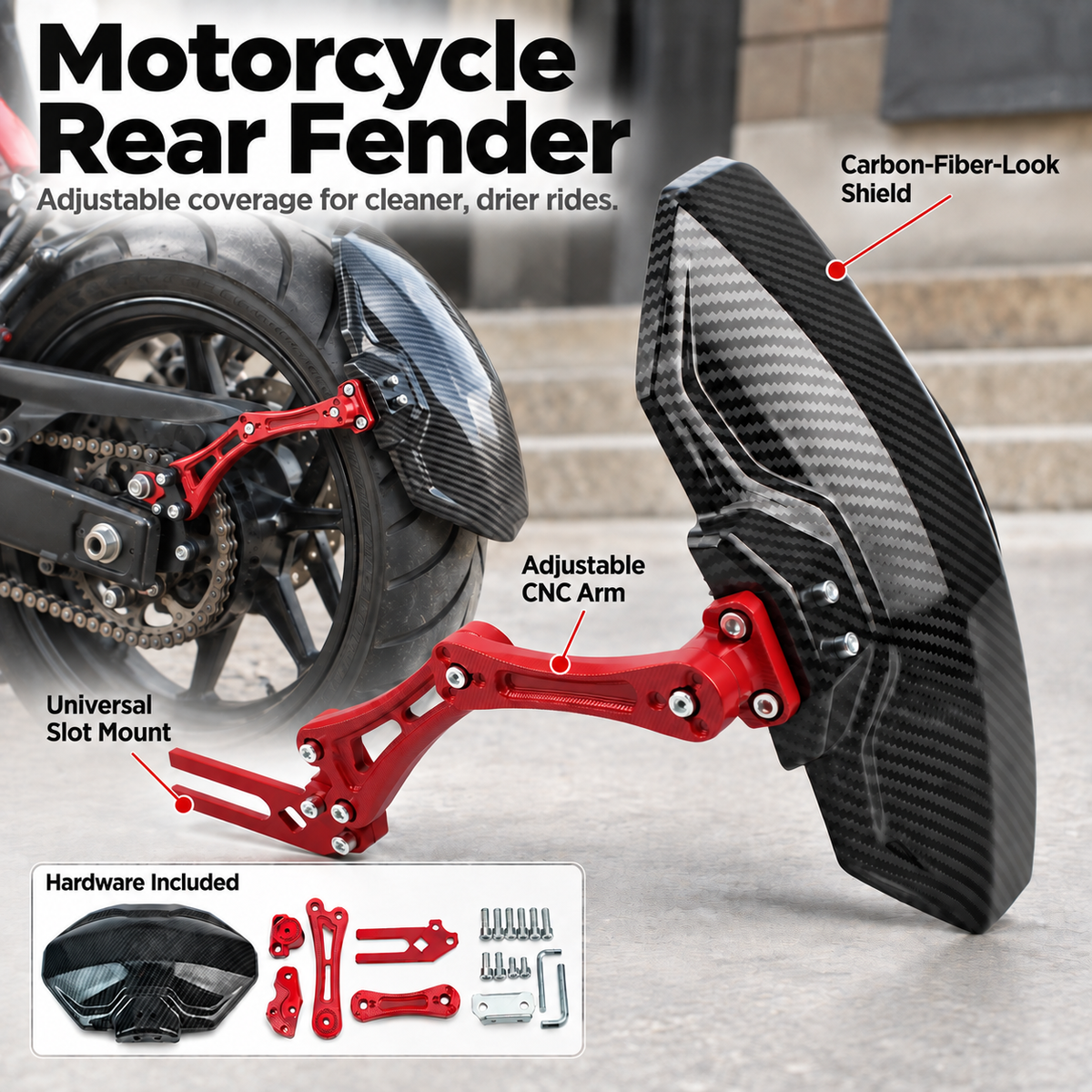BikerZoneZ Motorcycle Rear Fender