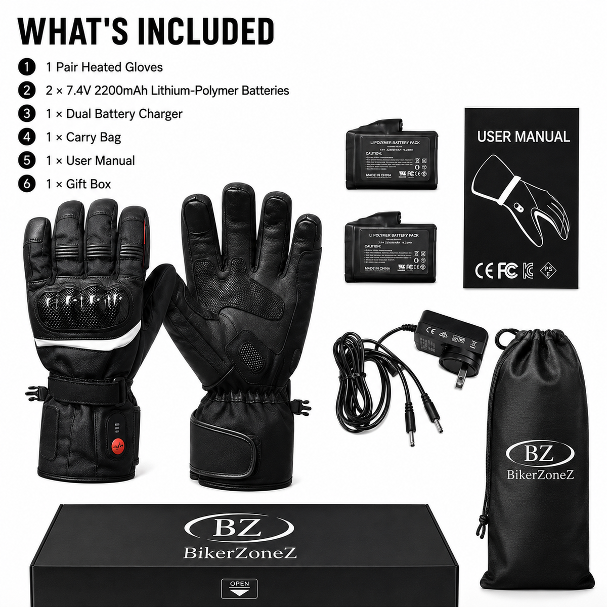 Rider’s Gift Heated Motorcycle Gloves - Full-Hand Warmth