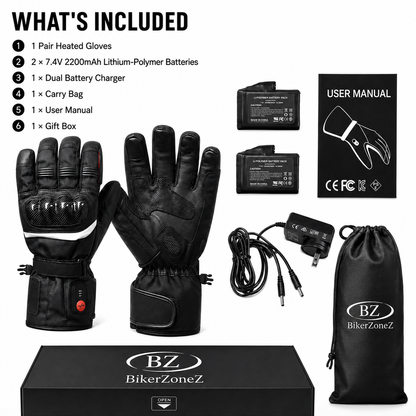 Rider’s Gift Heated Motorcycle Gloves - Full-Hand Warmth