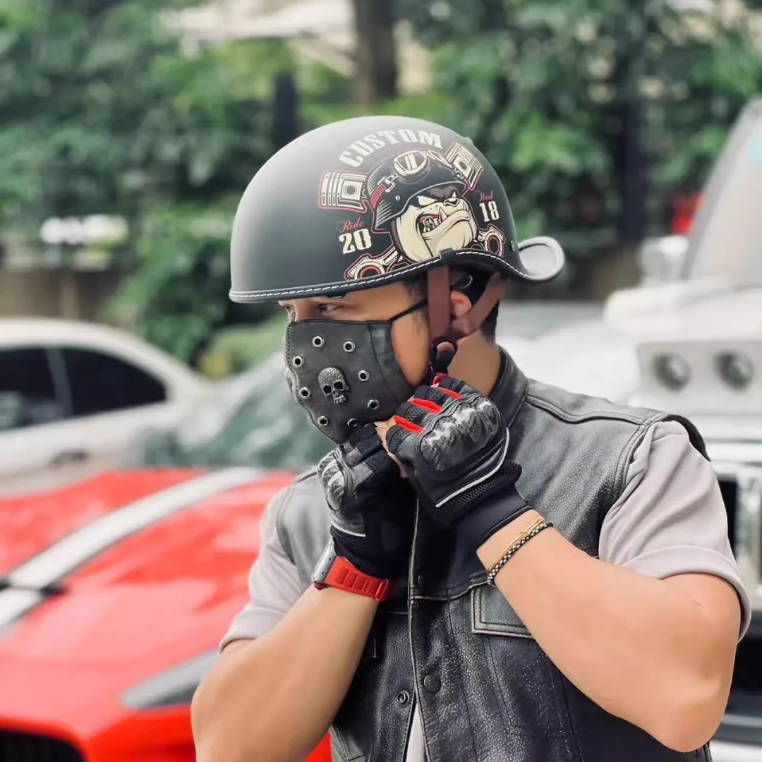 Retro Cocked Tail Half Helmet – Vintage Cruiser Edition