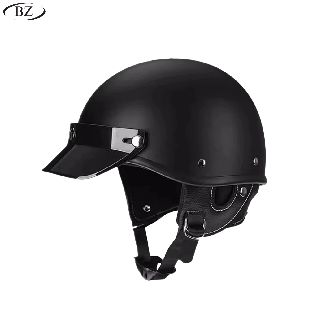 Premium Vintage Half Helmet – DOT & ECE Approved Motorcycle Helmet with Visor