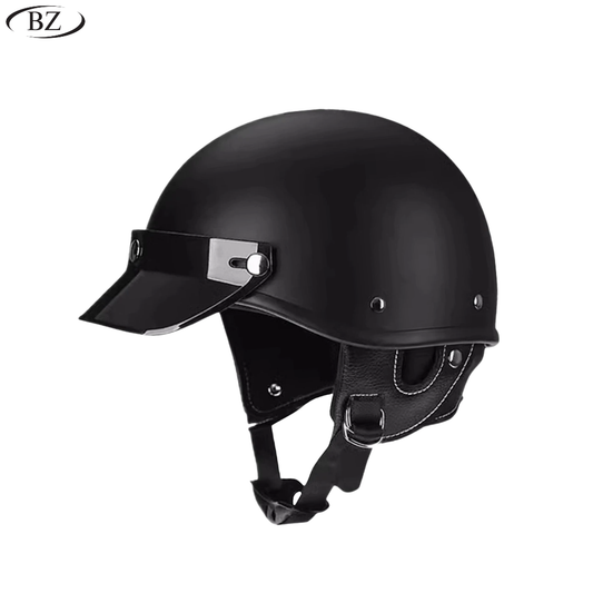 Premium Vintage Half Helmet – DOT & ECE Approved Motorcycle Helmet with Visor