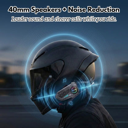 P10 2X Motorcycle Helmet Intercom (2-Rider, 300m, IPX6, BT 5.3)