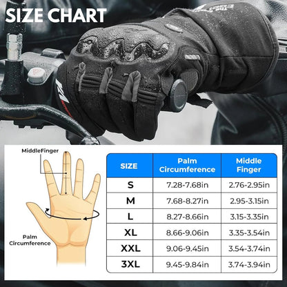 Heated Waterproof Winter Motorcycle Gloves | CE Approved