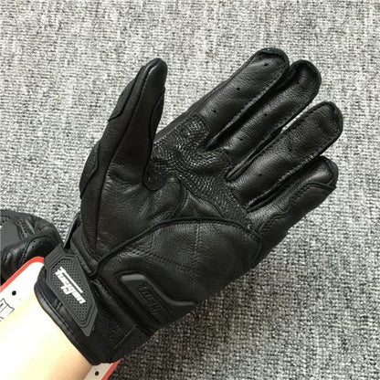 BikerZonez™  Armored Leather Riding Gloves – Carbon Knuckle Protection
