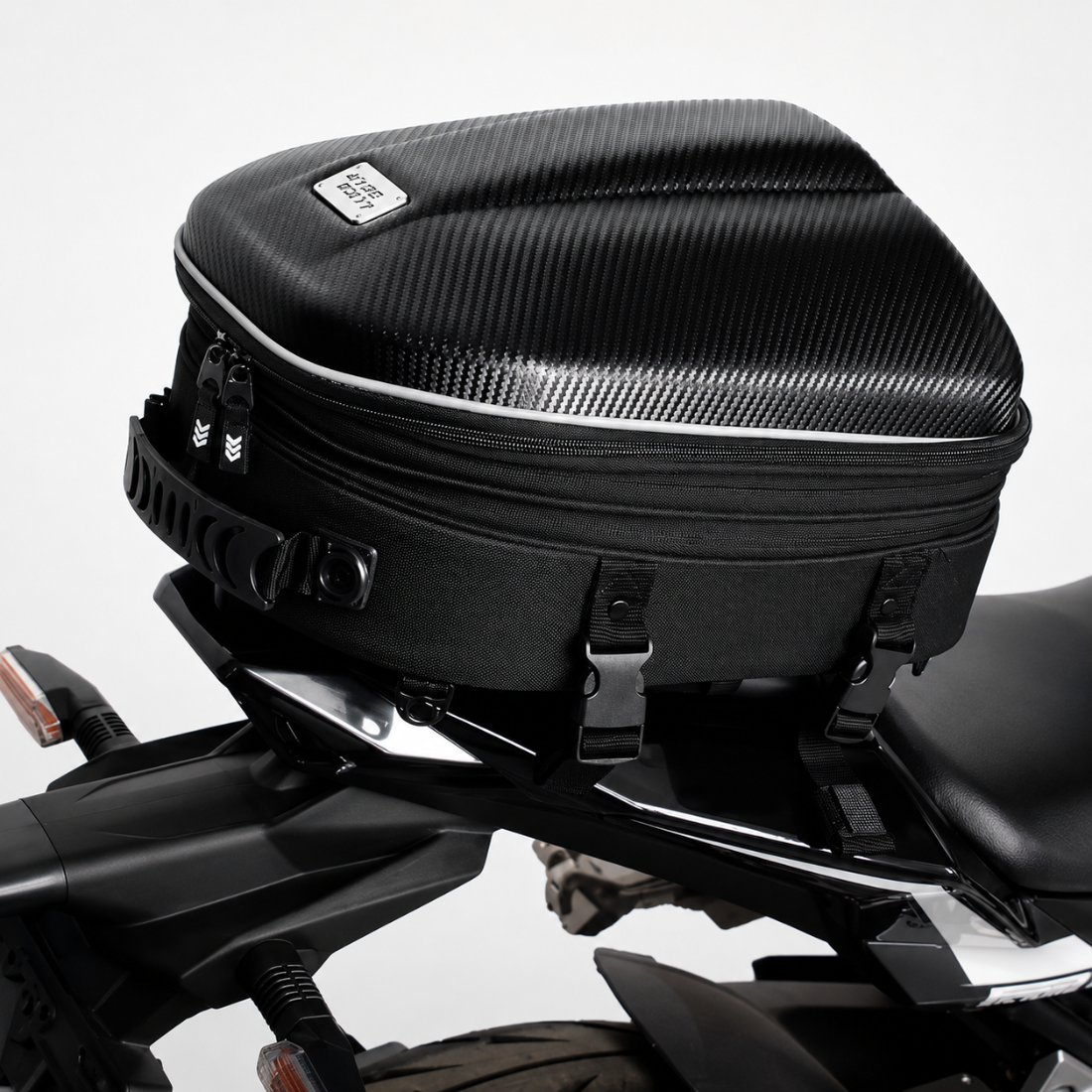 BikerZonez Carbon Fiber 3-in-1 Motorcycle Tail Bag