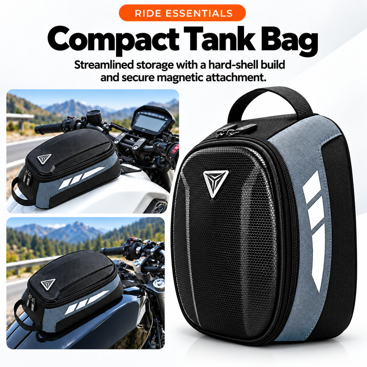 BikerZoneZ Magnetic Hard Shell Tank Bag