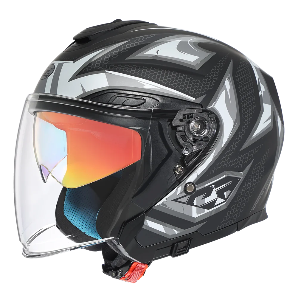 IronRide Open Face Dual Visor Helmet –  DOT Certified