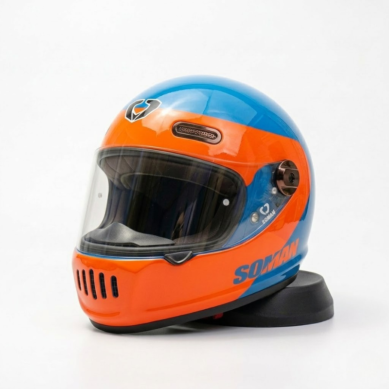 SOMAN Vintage Rider Fullface Helmet - DOT Certified