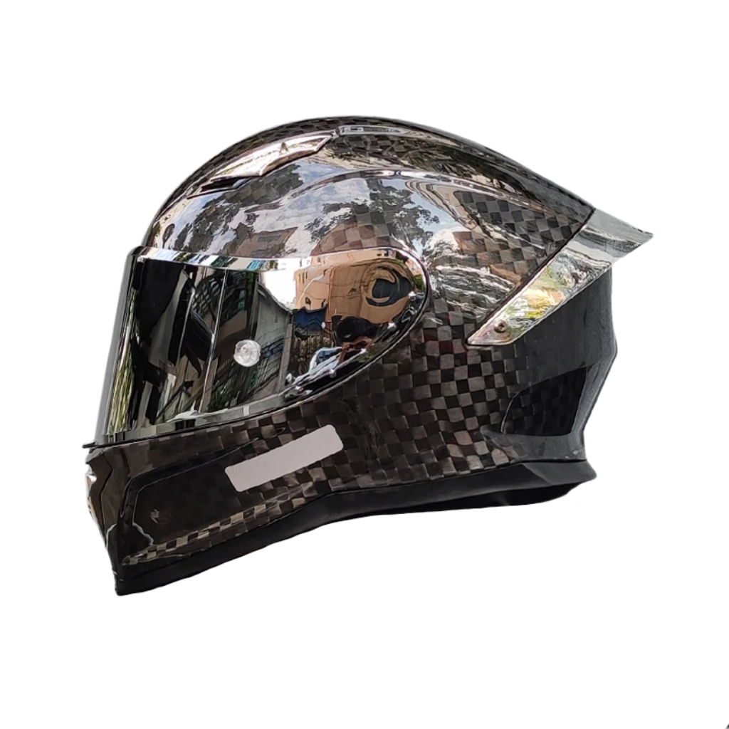 Carbon Fiber Full Face Motorcycle Helmet - DOT Approved