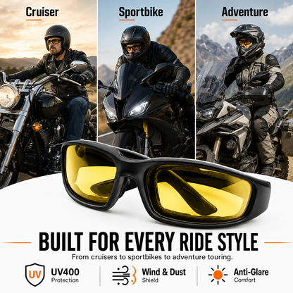 BikerZoneZ RoadVision 4-Lens Riding Glasses