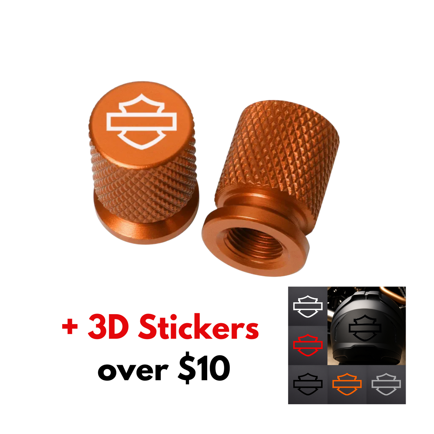 Motorcycle Valve Caps + Free 3D Premium Stickers